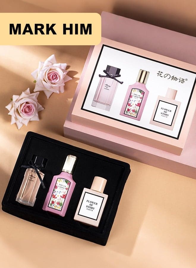 3 Pcs Perfume For Women, Eau de Parfum Gifts For Women, Luxury Perfume Gift Set for Women, Long-Lasting Fragrance Ladies Perfume Set for Her Birthday, Floral Perfumes Gift for Wife, Girlfriend, Dating