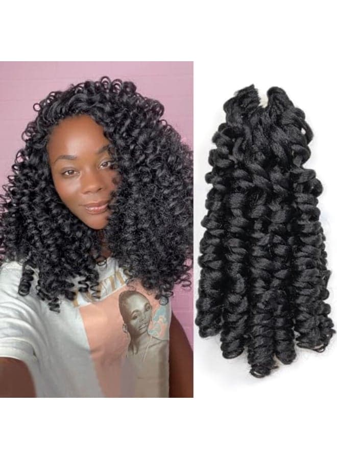 Toyotress Wand Twist Crochet Hair 10 Inch Natural Black Jumbo Passion Twist Pretwisted Jamaican Bounce Crochet Braids Short Bob Braids Hairstyle Synthetic Braiding Hair 10 inch 1B8P