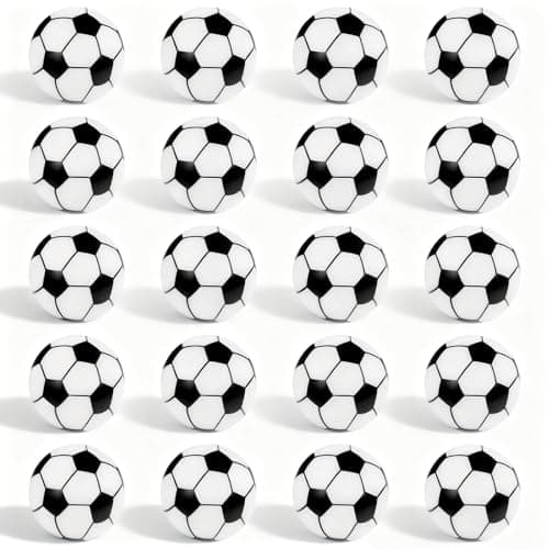 20 Pcs Soccer Beads Sport Silicone Bead Bulk Silicone Beads for Pens Round Focal Bead for Keychain Making LooseBeads for Jewelry Making DIY Craft 15 mm