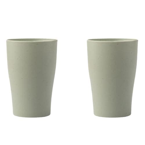 IRIDA NATURALS Wheat Straw Set of 2 Cups - 300 ML Unbreakable Cups for Serving Tea, Water, Juice & Soda, Reusable, Lightweight & Eco-Friendly Cups Safe For Microwave, Freezer & Dishwasher (Mint Green)