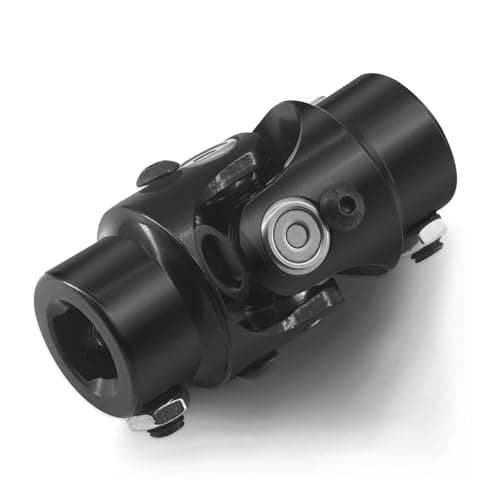 BUYMACHINERYPARTS 3/4" DD X 3/4" DD Black Steering Universal Joint Single U Joint Shaft,Total Length: 83mm (3-1/4")