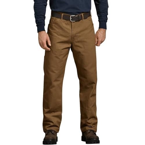 Dickies Men's Relaxed Fit Straight-Leg Duck Carpenter Jean, Brown Duck, 42W x 30L