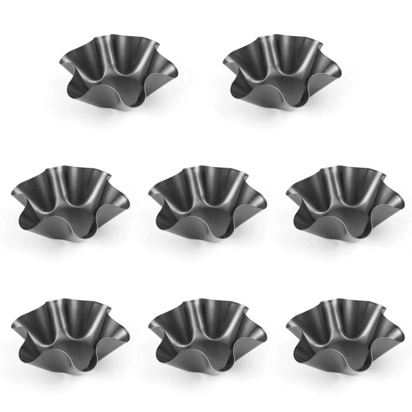 Tosnail 8 Pack NonStick Taco Shell Maker Tortilla Pan Fluted Tart Mold Salad Shell Bowls