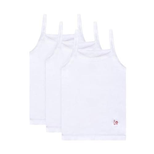 Feathers Girls Solid White Tagless Cami Super Soft Undershirts (3/Pack) 8 yrs, White