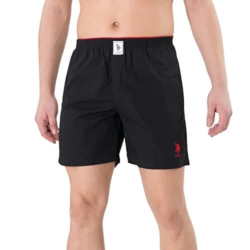 U.S. Polo Assn. Mens Pure Cotton Brushed Elastic I108 Boxers - Pack Of 1 (BLACK XL)