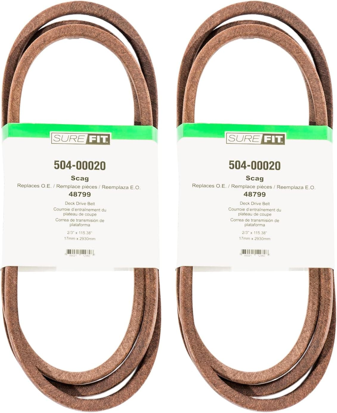 SureFit Deck Drive Belt Replaces Scag 48799 48 SMZ48 SSZ16BV SSZ18BV SSZ18CV SSZ18CV48 SSZ18KH SSZ20CV 2pk