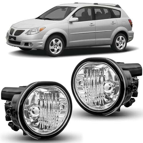 Nilight Fog Lights Assembly Compatible with 2003 2004 2005 2006 2007 2008 Toyota Matrix 20032008 Pontiac Vibe 20042010 Scion TC Clear Lens w9006 12V 55W Bulbs