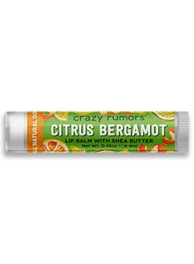 Crazy Rumors Citrus Bergamot Lip Balm 100 Natural Vegan PlantBased Made in USA 1Pack