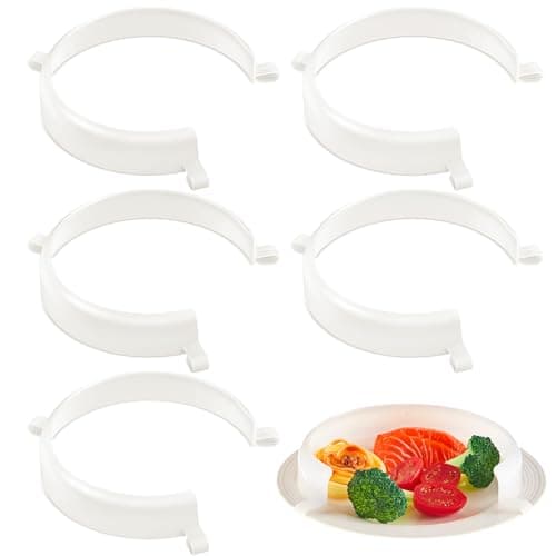 Landical 6 Pcs Plate Guard for Eating Spill Proof Food Guard One Handed Adaptive Equipment for Elderly Disabled Handicapped Parkinson Scooping Food, Fits Most 9" to 12" Plates(Translucent)