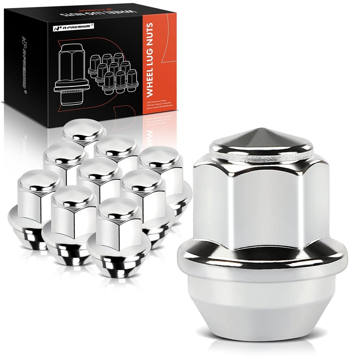 APremium M12150 Wheel Lug Nuts Compatible with Ford Escape Fusion Focus Ranger EcoSport Transit Connect Lincoln MKZ MKC Front or Rear Side 10PC Set
