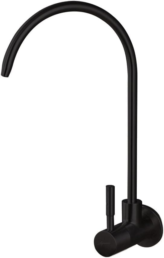 Aquieen SS 304 Kitchen Wall Mounted RO Water Tap with Wall Flange (Cold Water Provision) (Black)