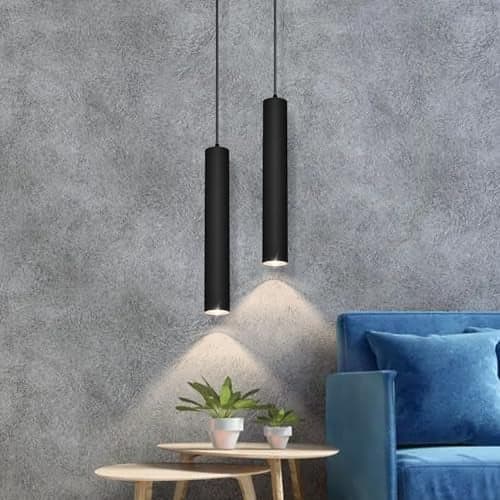 Harold Electricals Metal 12 Watt Black Hanging Surface Cob Pendant Light for Kitchen Island, Dinning Table- Inbuilt Led (Neutral White Light) Pack of 2