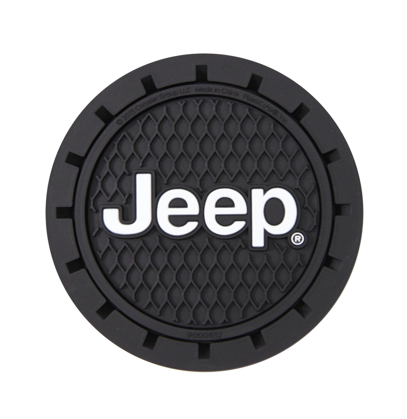Plasticolor 000652R01 Jeep Logo Auto Car Truck SUV Cup Holder Coaster 2-Pack , Black