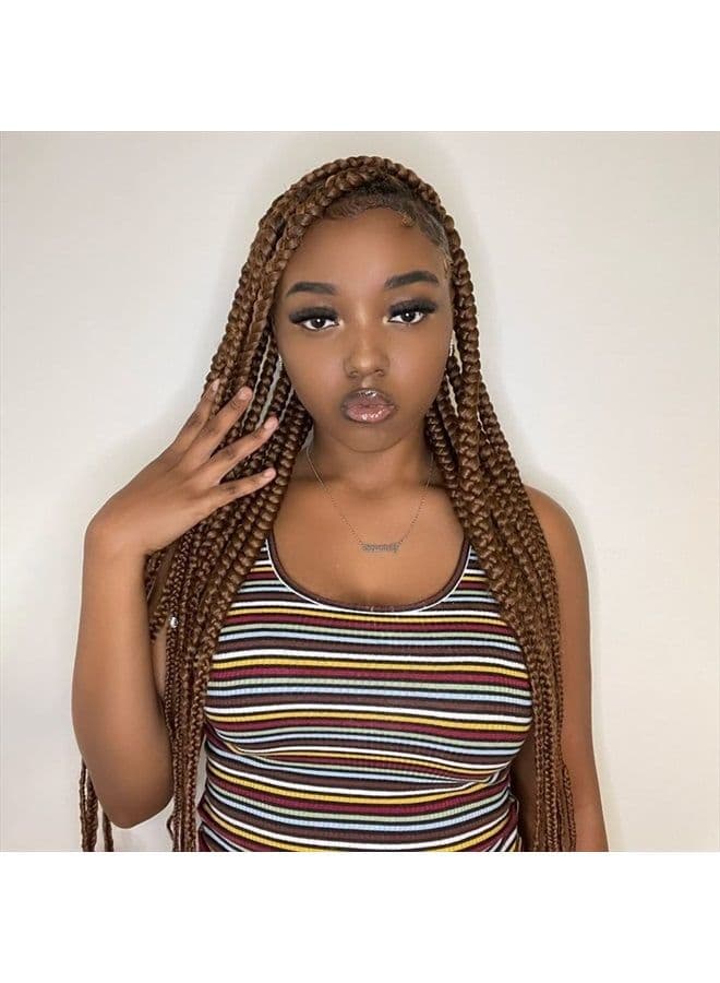 Difunee Pre-stretched Braiding Hair - 16 Inch 8 Packs Medium Long Braiding Hair Yaki Texture Soft Crochet Braids, Brown Hot Water Setting Twist Synthetic Braiding Hair Extensions(16 Inch, 30-8P)