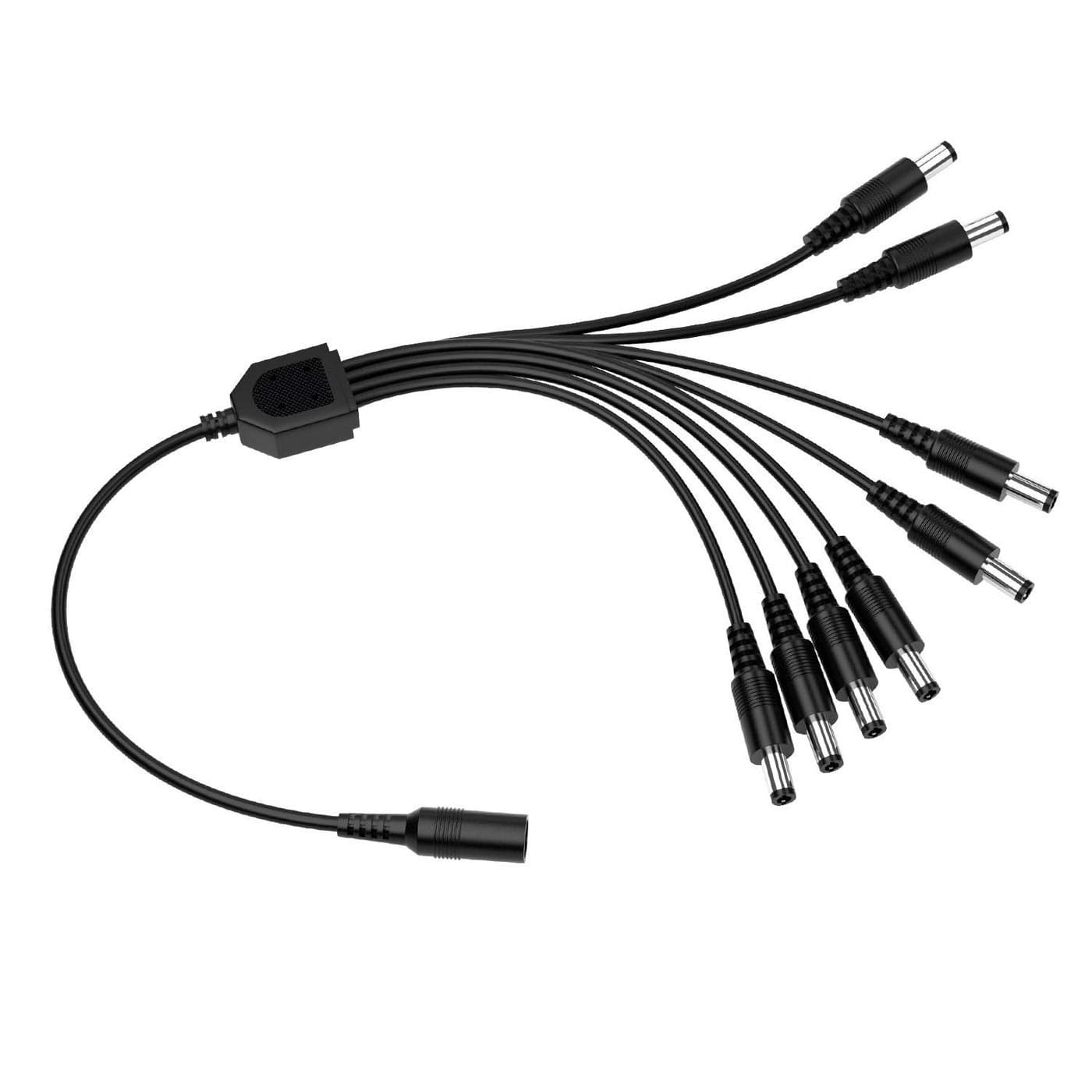 KEBILSHOP DC 1 Female to 8 Male Output Power Splitter Cable Y Adapter for CCTV Accessories 1 Dc Female to 8 Dc MaleBlack