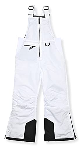 Arctic Quest Boys Girls Unisex Classic Ski & Snow Bib Overall Winter Snowsuit Water-Resistant Windproof Outdoor Rain Bib, White, 14-16