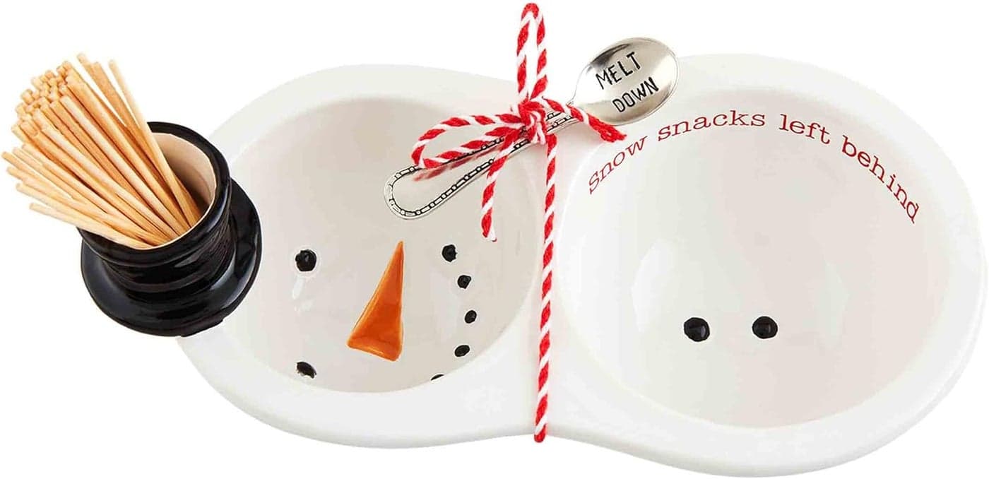 Mud Pie Christmas Double Set dish 2 12 x 9 spoon 3 12 toothpick 3 White
