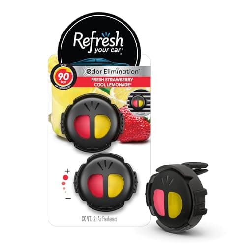 Refresh Your Car! Fresh Strawberry/Cool Lemonade Scent Mini Diffusers, 2 Count