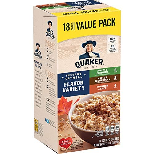 Quaker Instant Oatmeal, Variety Value Pack, 18 Count