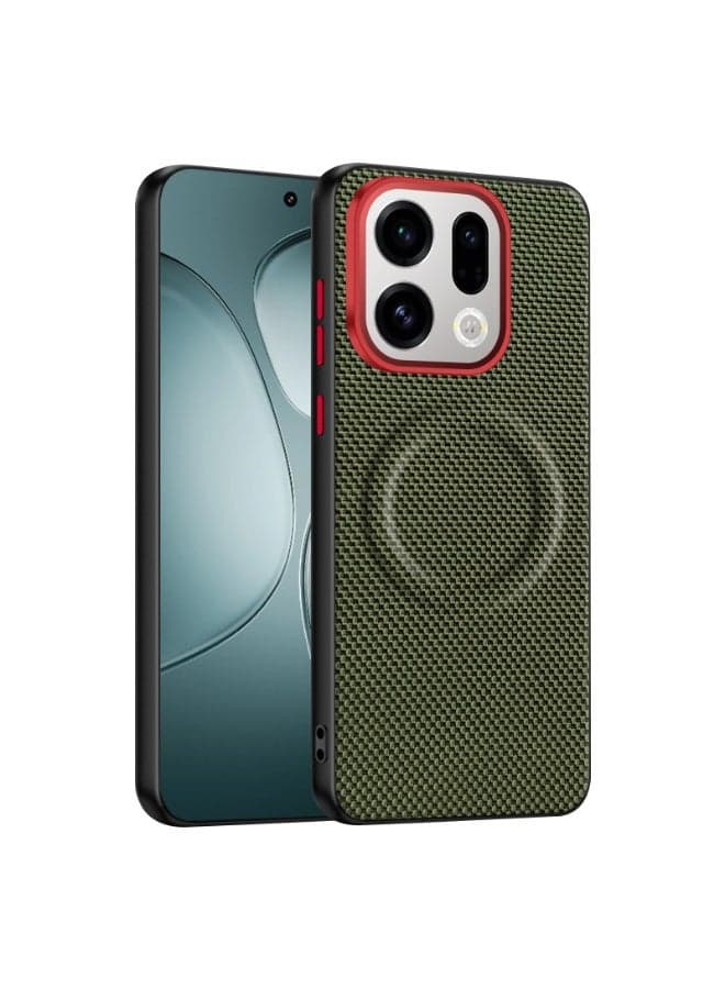 Case for OPPO Find x9, Metal Camera Lens Protection Ring, TPU Bumper Leather Back Cover Shell Compatible with MagSafe Corners Shockproof
