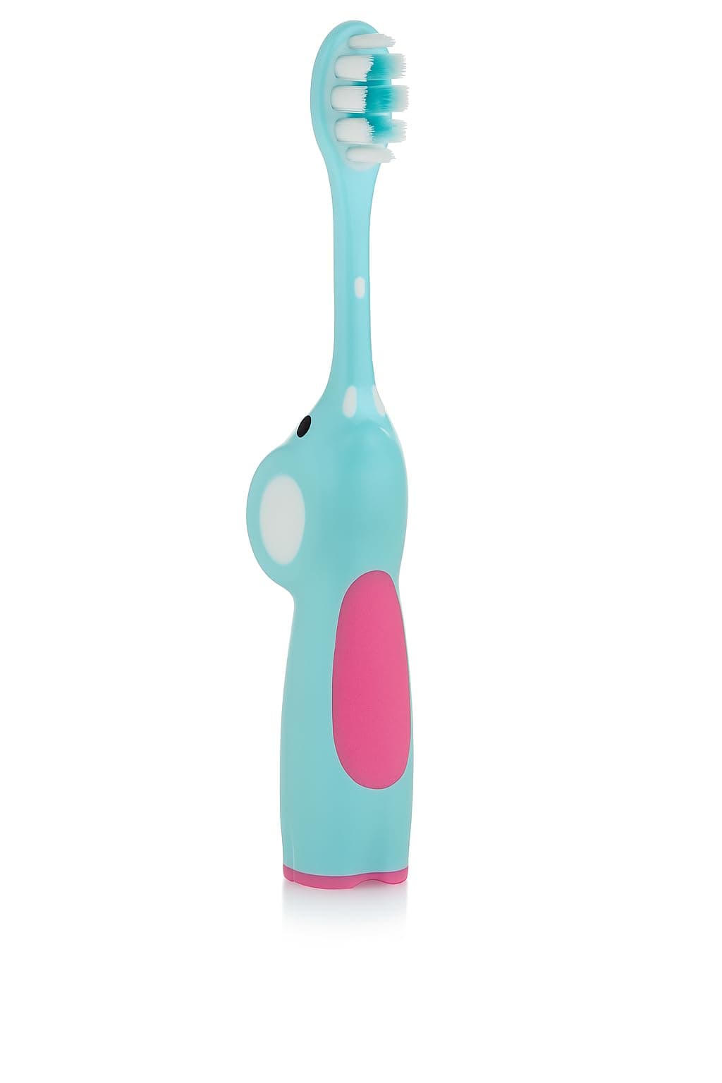 BeeBaby Elephant Brush Buddy Toothbrush for Kids 3-6 Years, Soft Handle for Easy Grip, 10 x Softer Tapered Bristles Ideal for Milk and Permanent Teeth, 100% BPA Free. Blue