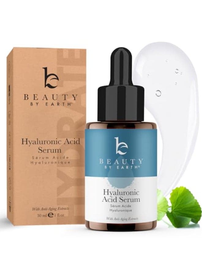 Hyaluronic Acid Serum for Face USA Made with Natural Organic Ingredients Hydrating Anti Aging Face Serum Softens and Smoothes Dry Sensitive Skin Fragrance Free Day Night Facial Serum