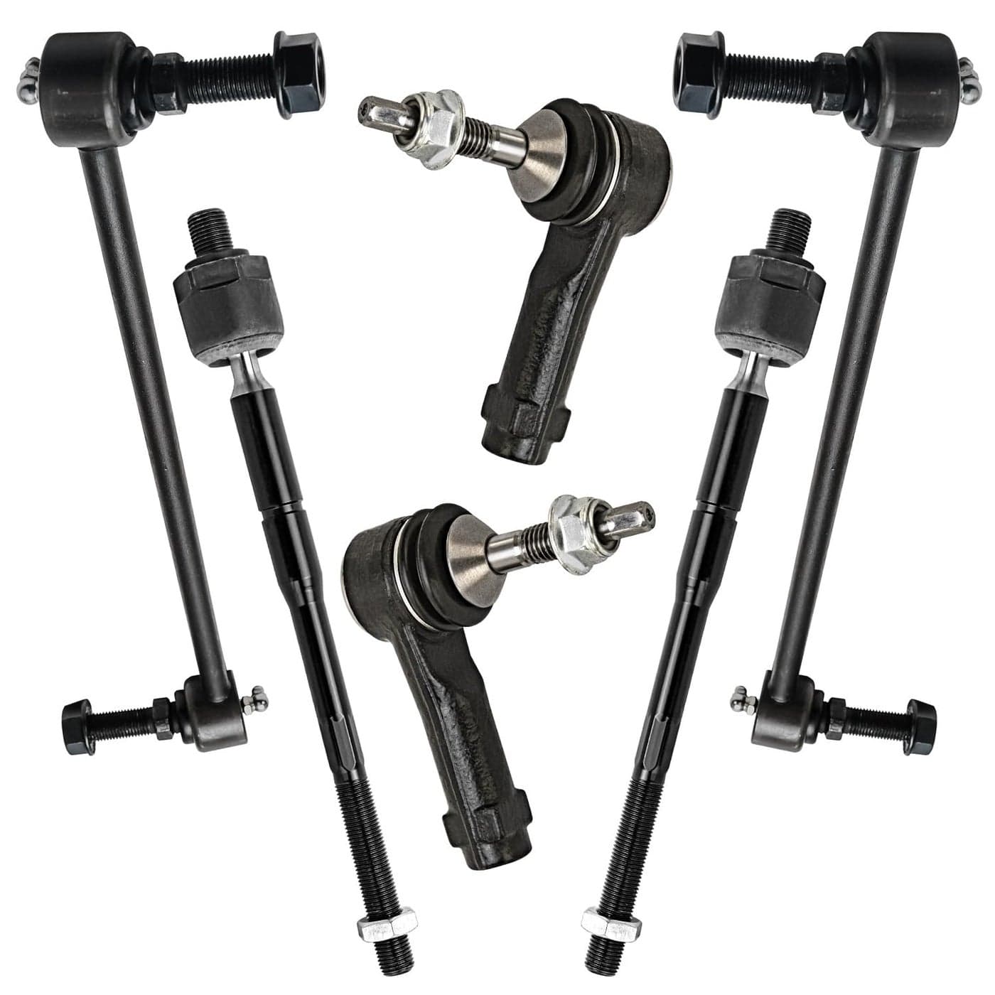 Detroit Axle Front 6pc Tie Rods Sway Bars for 1118 Ford Explorer 1318 Police Interceptor Utility 4 Inner Outer Tie Rod Ends 2 Sway Bar Links 2013 2014 2015 2016 2017 2018 Replacement