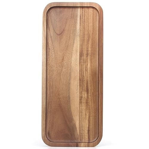 Small Wooden Serving Platters Acacia Charcuterie Boards Rectangle Wood Tray Home Decor Serving Cheese Board Appetizer Snack Plates Kitchen Dinner Platter for Food Dish Rectangular Cake Dessert Trays