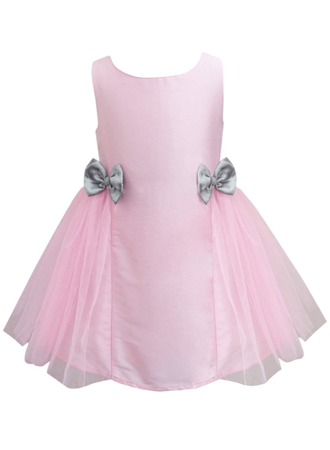 A.T.U.N. All Things Uber Nice Girl's Synthetic Skater Knee-Long Dress (GDRS HOL BPS_Baby Pink_7-8 Years)