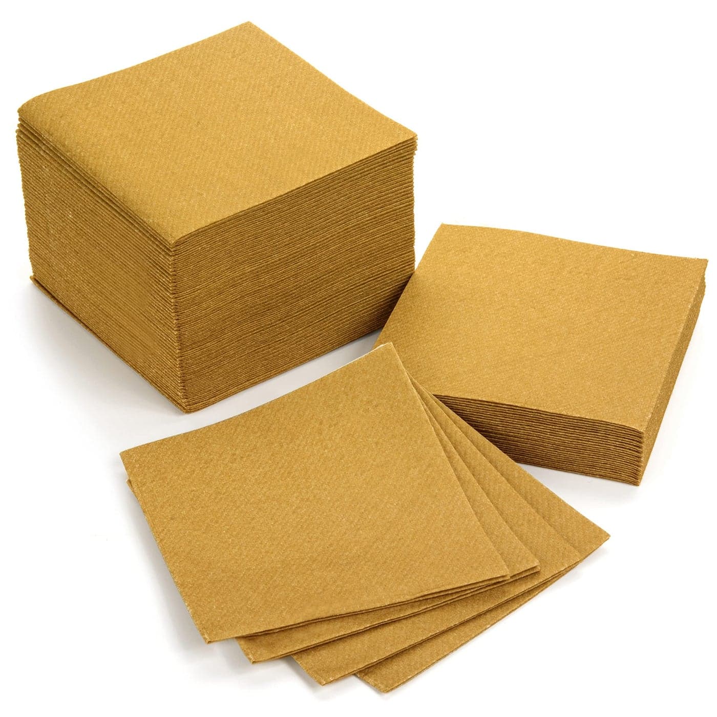 AMERICAN HOMESTEAD Gold Cocktail Napkins Premium 475x475 Disposable LinenLike Beverage Napkins Bulk Square Party Bar Serviettes for Weddings Parties Events and Everyday Use 100 Count