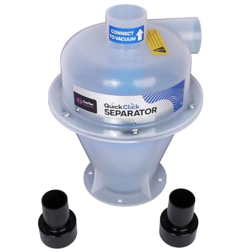 Quick Click Dust Collection Woodworking Cyclonic Separator for Wet/Dry Vacuums with 2 Shop Vacuum Adapters