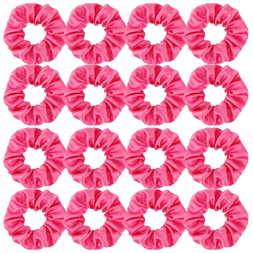 16 Pacs Satin Scrunchies Bridesmaid Proposal Gifts Hair Ties Scrunchies for Women Girls Bachelorette Party FavorsHot pink