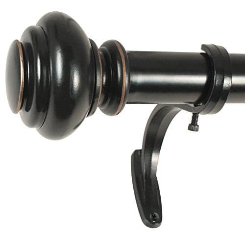 Decopolitan 2786536BLK Urn Single Rod Set 36 to 72Inch Antique Black