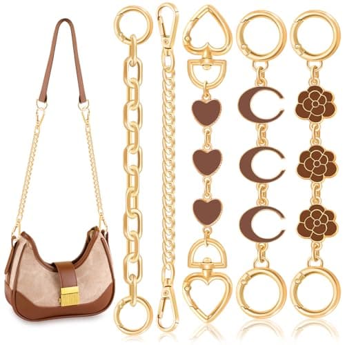 TINKRSTUFF 5Pcs Gold Bag Extender Chain Stylish Multishapes Bag Chains