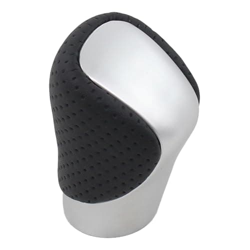 MOTOKU Punched Black Leather Sliver Surface Gear Shift Knob Shifter for Lexus is NX RC F RC350 GS200t RC200t ES300h ES350 GS450h GS350 RC300 IS300 GS300 NX300 RX350L RX450hL GX460 2014-2024