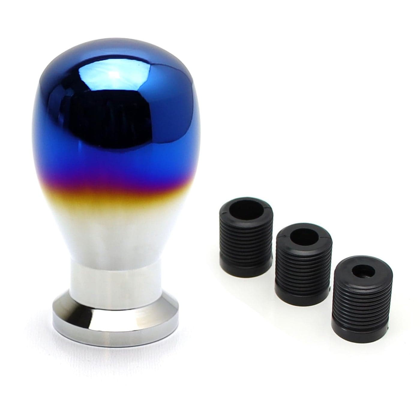 iJDMTOY Burnt Titanium Finish JDM Drop Shape Shift Knob Universal Fit Compatible with Most Car 4 5 6 Speed Manual or Automatic etc