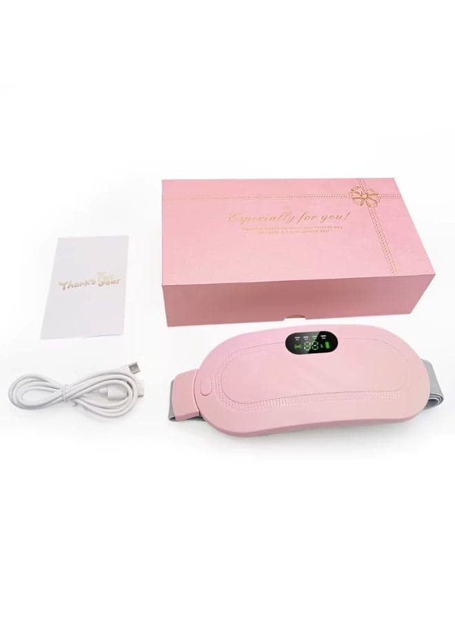 Smart Electric Heating Pad Belt with Digital Temperature Indicator, Rechargeable Battery, Soft Fabric, Adjustable Fit, Ideal for Menstrual Cramp Relief, Back Pain Soothing, and Comfortable Wear Throughout the Day