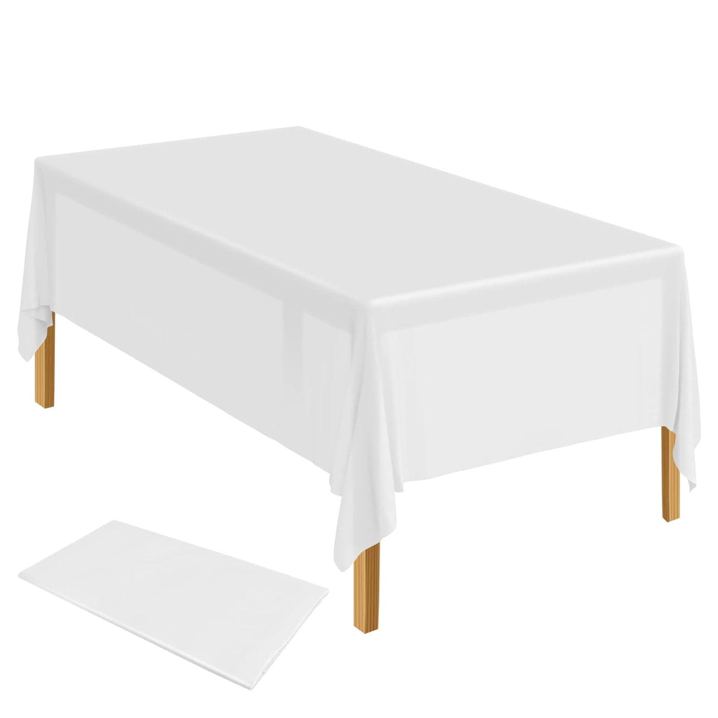ELECLAND Plastic Table Cover 137 x 274 cm Rectangle White Tablecloth for IndoorOutdoor Wedding Birthday Party Decorations