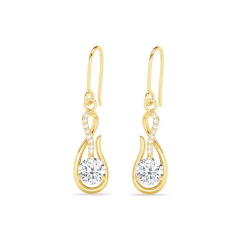 CLARA 925 Sterling Silver Ceci Solitaire Earrings | Gold Plated, Swiss Zirconia |Gift for Women and Girls