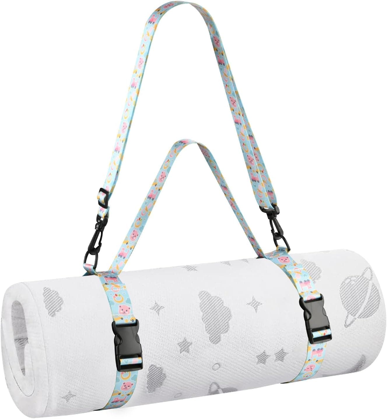 Beautyflier Carrier Strap for Pack and Play Mattress Portable Crib Mattress Travel Strap with Adjustable Shoulder Belt Handle Portable Sling for Baby Foam MattressYoga Mat Mat Not Included