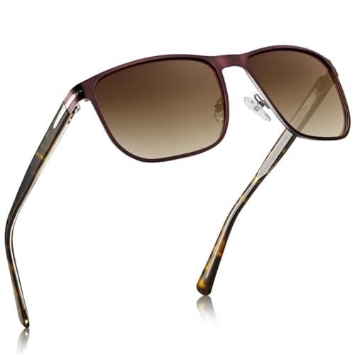 CARFIA Acetate Metal Mens Sunglasses Polarized UV Protection Classic Fashion Cool Driving Daily Shades CA5335
