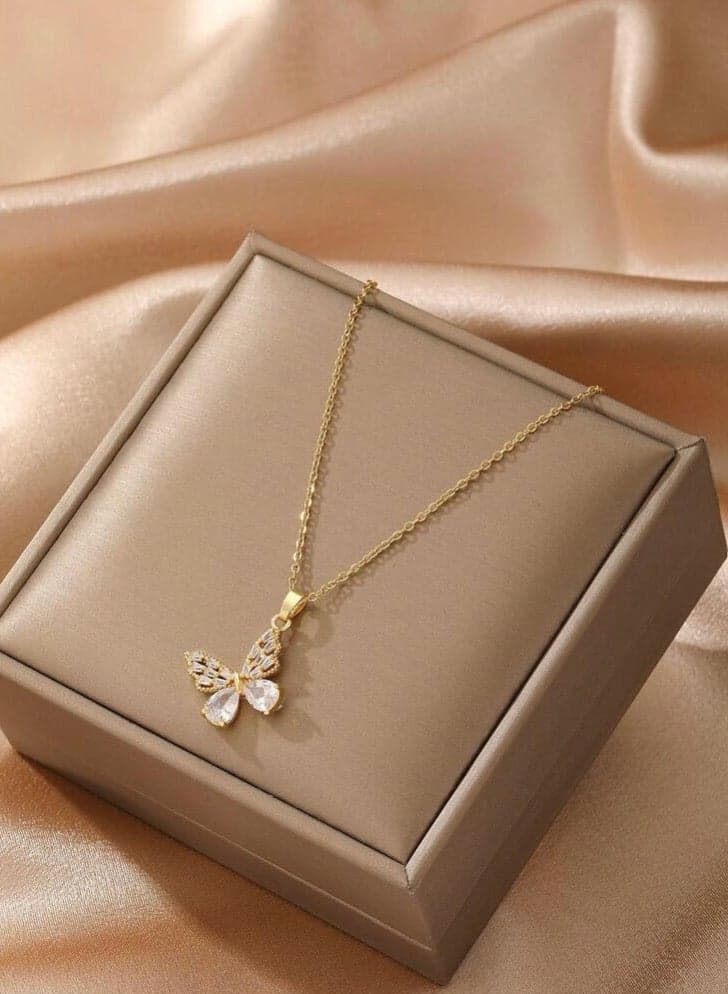 Elegant Stainless Steel Gold Plated Necklace For Women