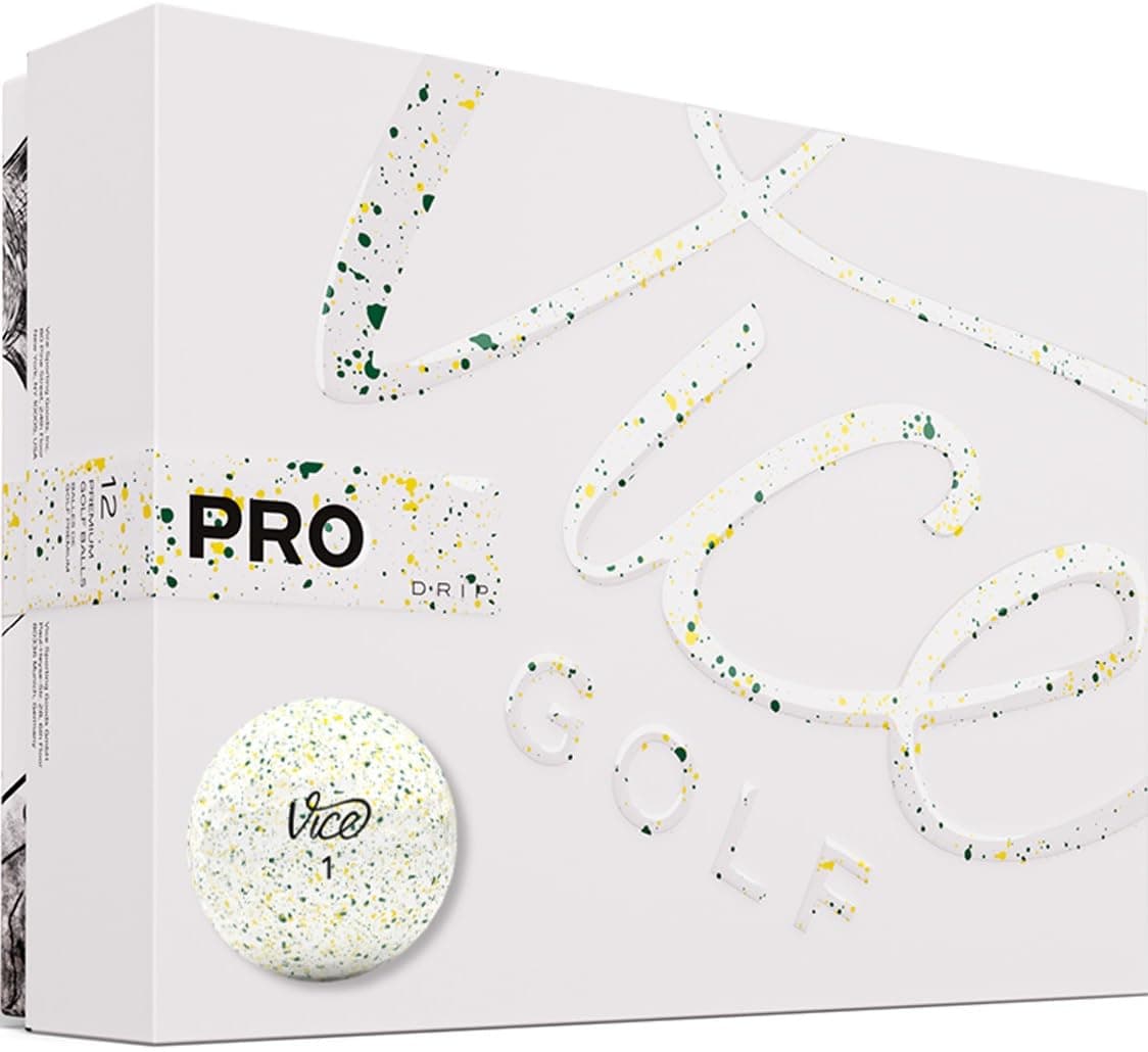 Vice Pro Golf Balls Dark GreenYellow Drip