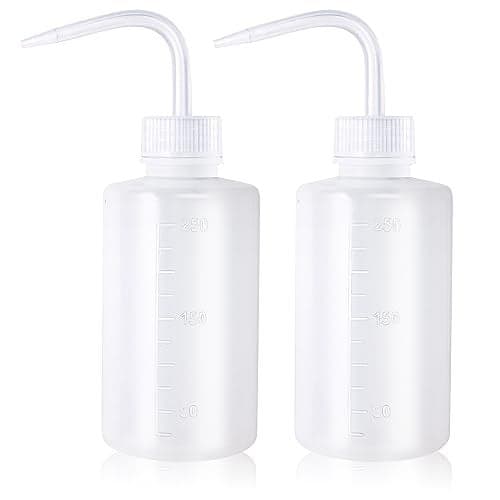 Melphoe Tattoo Wash Bottle Squeeze, 2Pcs 250ml Water Squirt Bottle Succulent Watering, Safety Rinse Watering Tools, Tattoo Supplies, Irrigation Sprinkling Can Wash Plant (White)