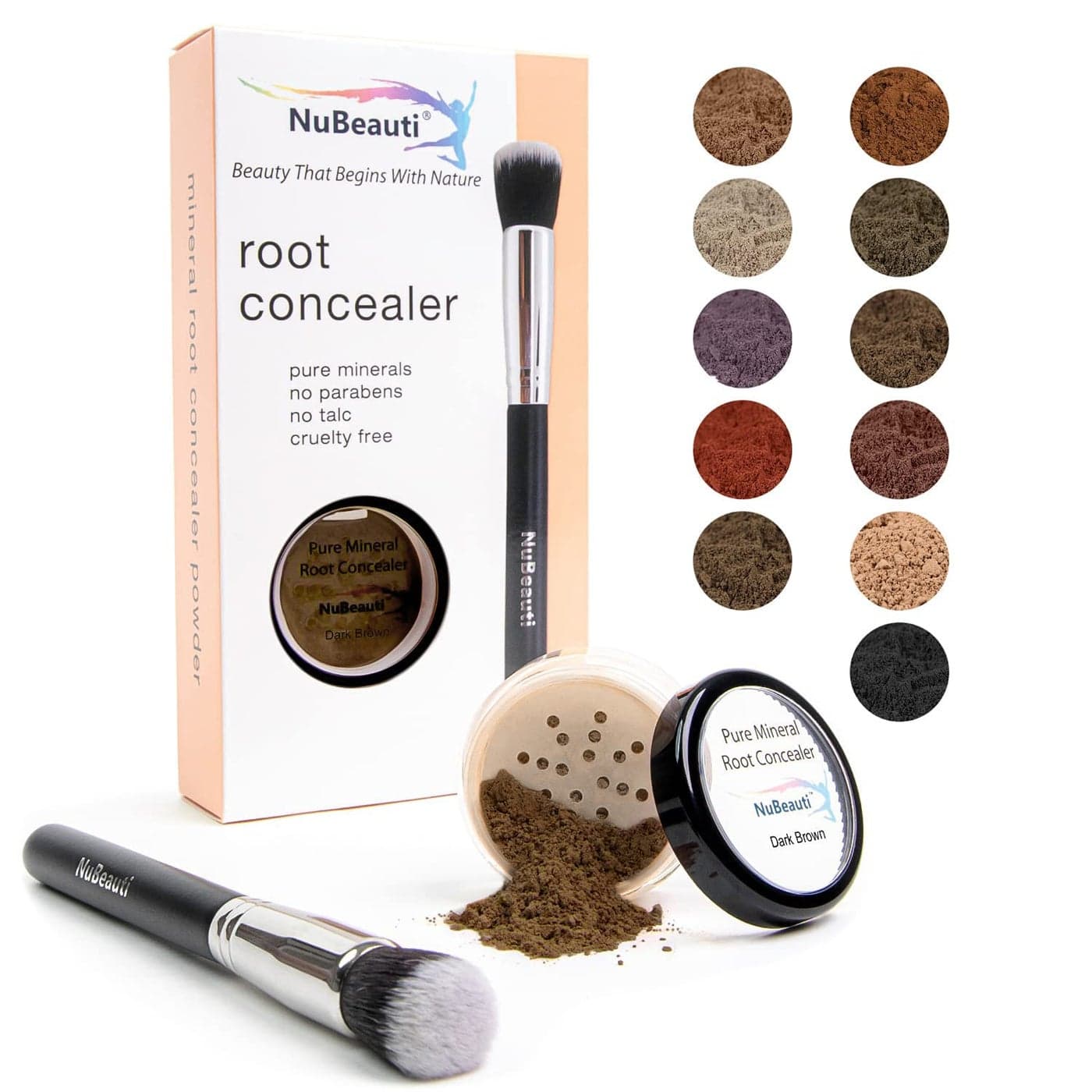 Root Touch Up Powder TruetoNature Hairline Concealer with 11 Shades FragranceFree TalcFree ParabenFree With Brush Dark Brown