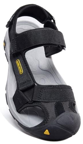 CAMEL CROWN Men's Waterproof Hiking Sandals Closed Toe Water Sandals Athletic Sport Sandals for Summer Outdoor Beach Wading Boat for Hiker Black 10