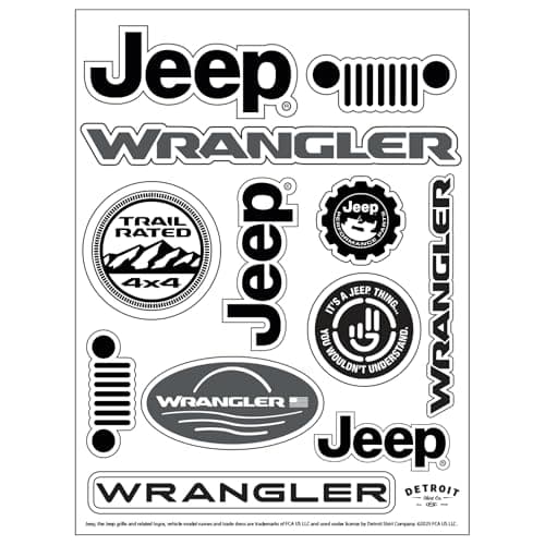 Jeep Wrangler 12Decal Sticker Sheet 6x 8 Durable Vinyl Stickers Weatherproof UVResistant Easy PeelOff OffRoad Graphics