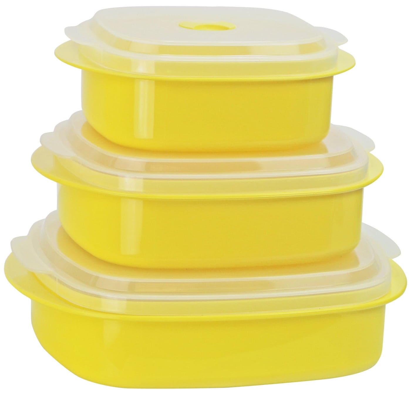 Reston Lloyd Calypso Basics Microwave Cookware Steamer and Storage Set Lemon Multiple Sizes 6Piece