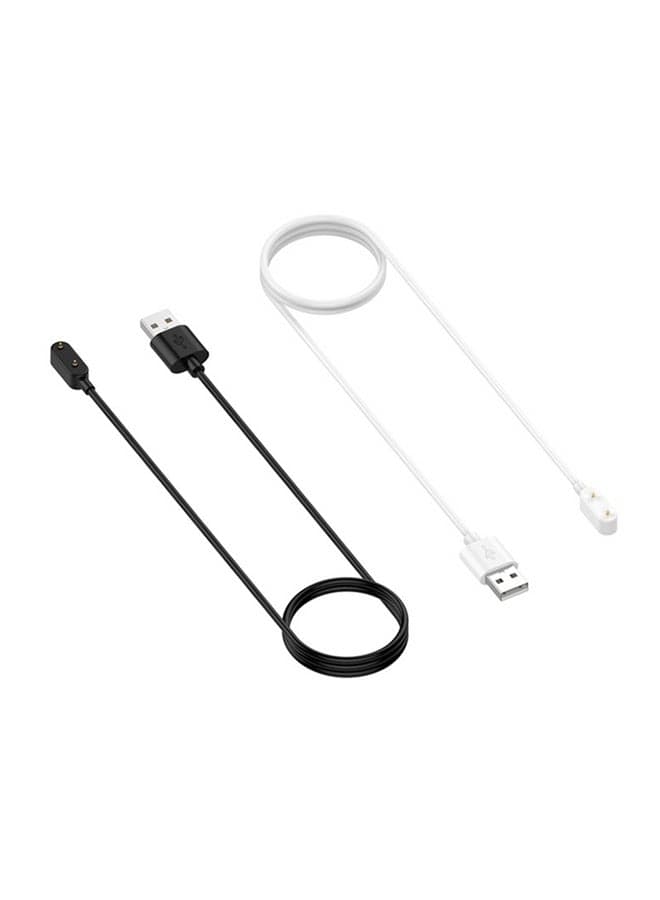 2-Piece Charging Cable for Huawei Watch Fit / Watch mini / Huawei Band 6 / Huawei Band 7 / HONOR Band 6 / Honor Watch ES Black/White