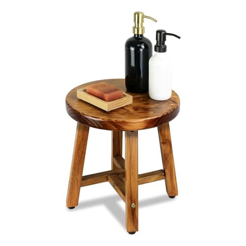 ENKEZI Shower Foot Rest 12 in - Shower Stool for Shaving Legs, Small Corner Bathroom Bench Suitable for Small Shower Spaces - Bath Seat, Spa Foot Rest Shaving Stool